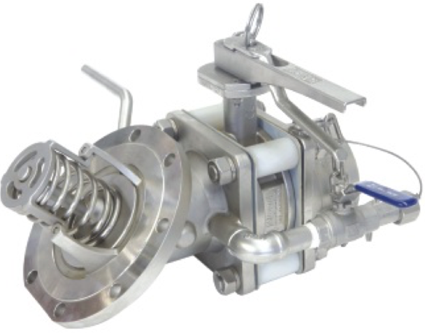 3" 180° Bodemafsluiter + 3" vlinderklep (samengesteld)
