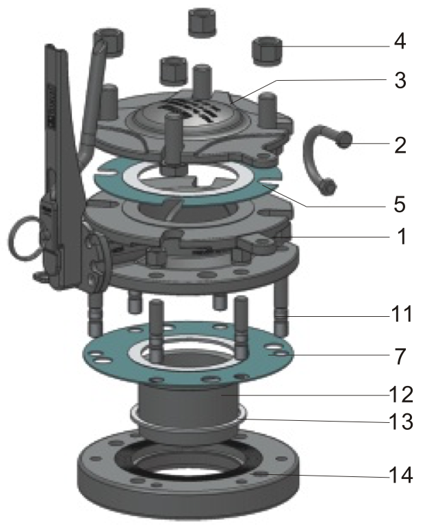 3" Geflenste Vlinderklep als Toplosser