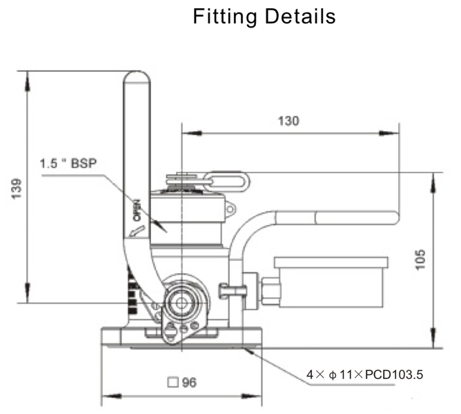 1.5 BSP Air Inlet Ball Valve 2