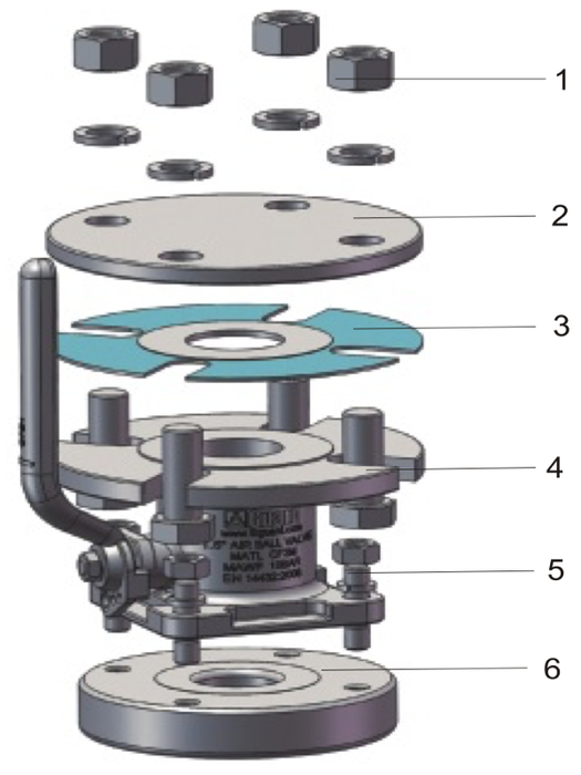 1.5 Flange Air Inlet Ball Valve