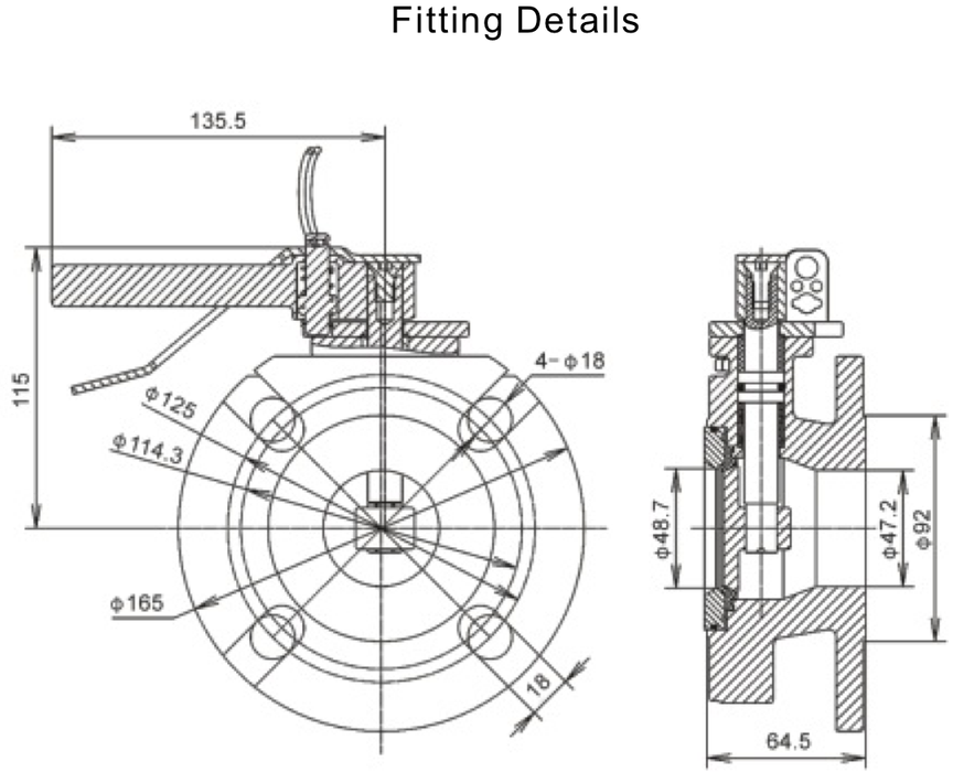 2%22 Flanged Air Inlet Butterfly Valve 2