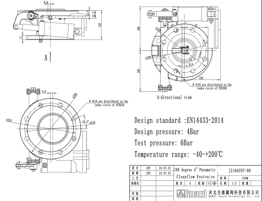 4%22 180 degree bottom discharge