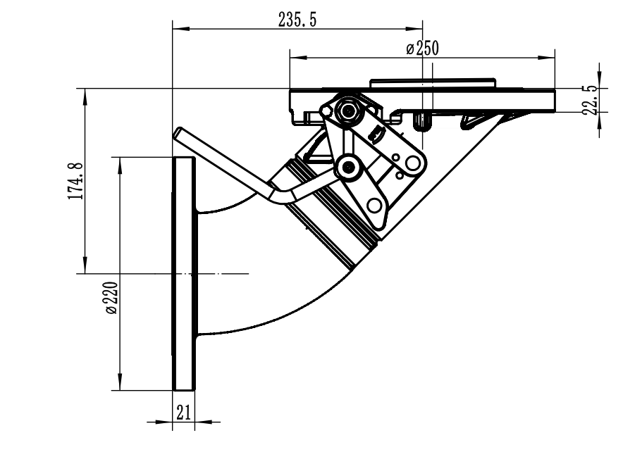 4%22 90 degree bottom discharge