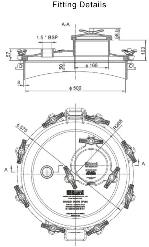 500mm Manlid Assembly with 170mm Inspection Cover 2