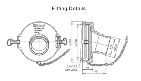 53801P3 Gravity Drop Coupling Fitting Details