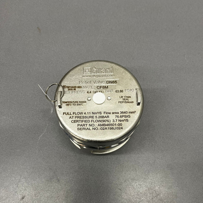 2.5" BSP Safety Relief Valve, pressure only 4.4 bar