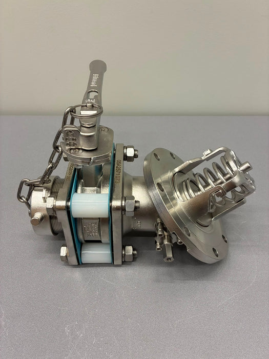 3" 45°Foot Valve + 3" Clamped Butterfly Valve +3" BSP Outlet