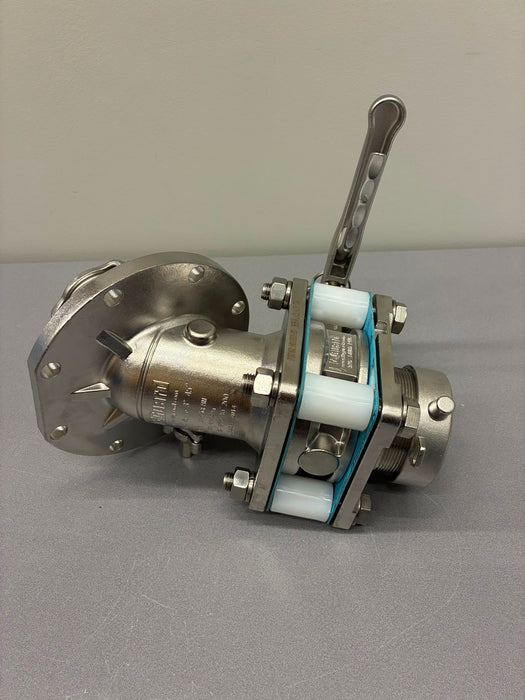 3" 45°Foot Valve + 3" Clamped Butterfly Valve +3" BSP Outlet