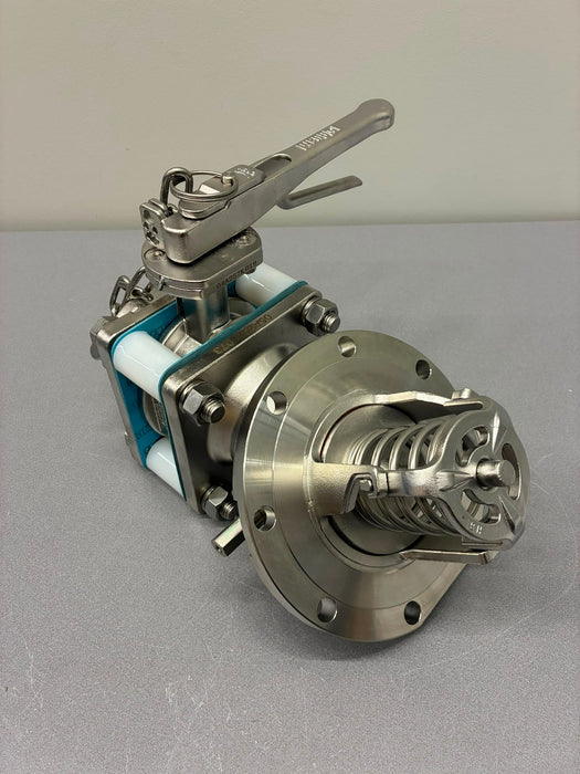 3" 45°Foot Valve + 3" Clamped Butterfly Valve +3" BSP Outlet