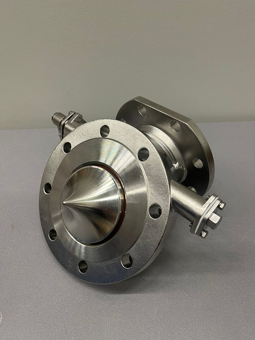 4" 45° Manual Bottom Discharge-Steam heated - Pointed Poppet