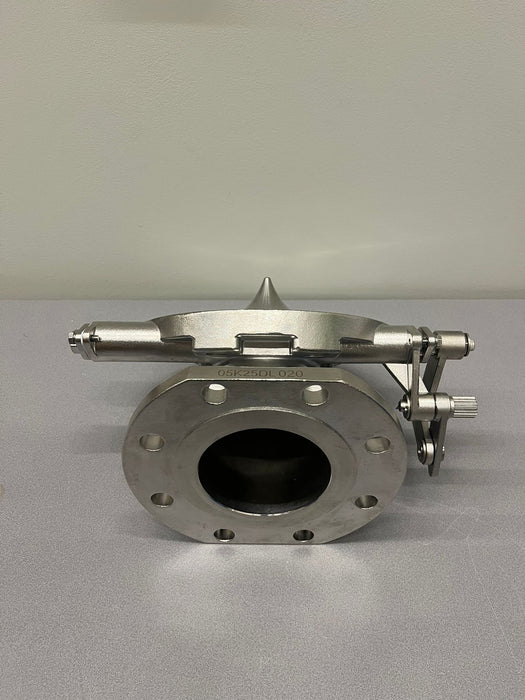 4" 45° Manual Bottom Discharge-Steam heated - Pointed Poppet