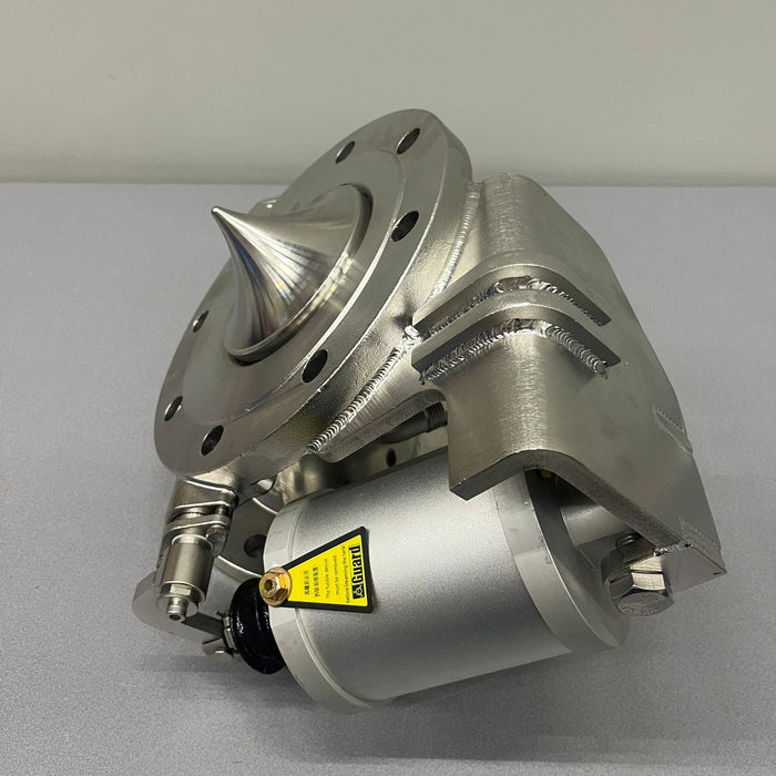 4" 45°  Steam heated Pneumatic Foot Valve, pointed poppet