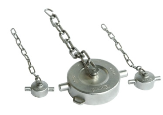 4" BSP stofkap RVS met ketting en PTFE afdichting
