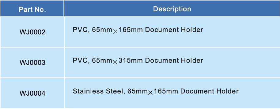 Porte-documents en PVC 65 mm + supports en PVC