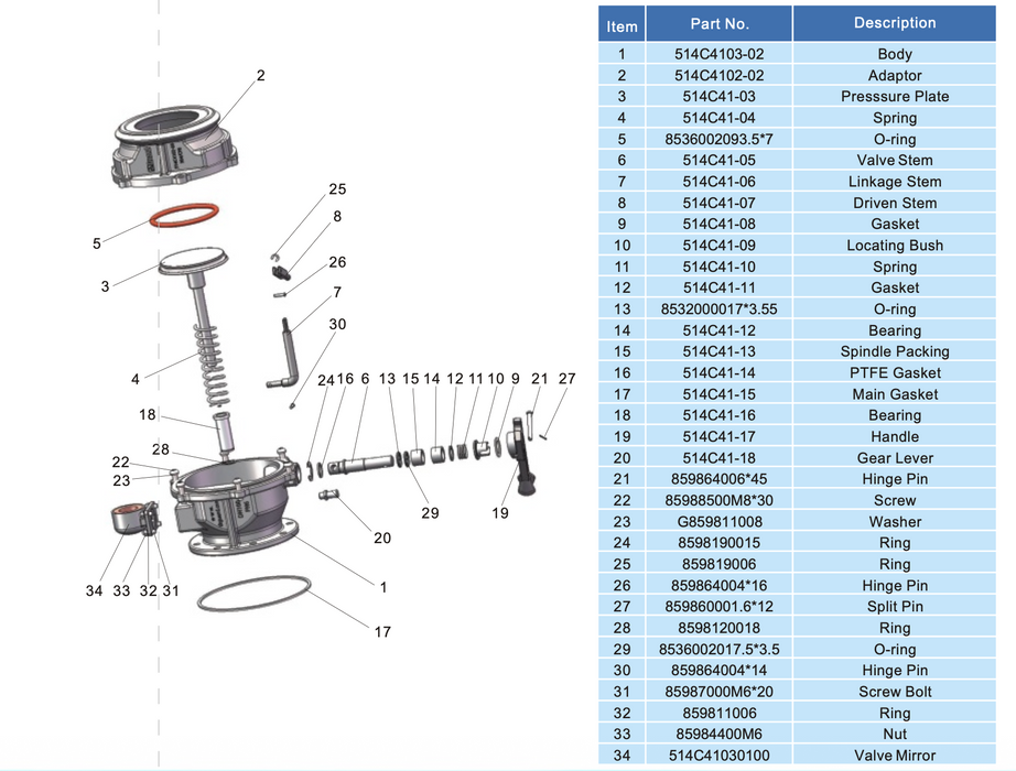 Válvula de descarga de aceite (con espejo retrovisor)