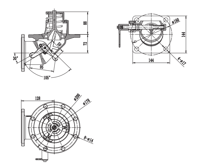3" 90º Highlift handbediend Bodemafsluiter