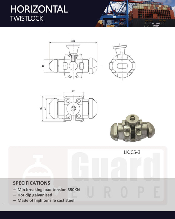 Container Connector Container connections - Horizontal twist lock — Guard Europe BV
