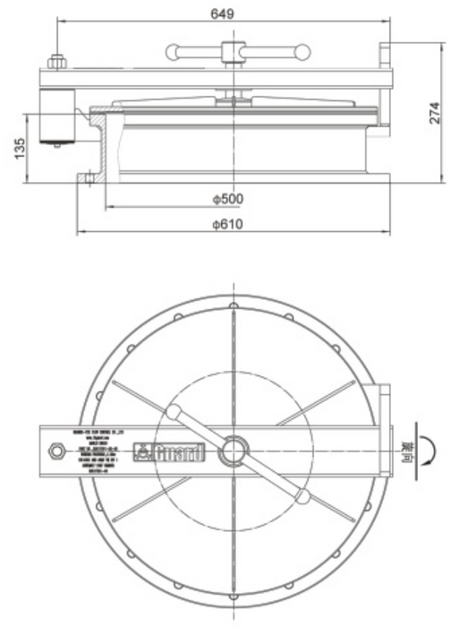 DN500 Atmospheric Rotary Opened Manlid Assembly Schermafbeelding 2023-12-28 om 11.49.27