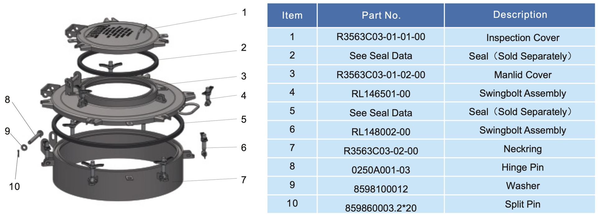 DN500 Crane Pipe Manlid Assembly (with inspection) Schermafbeelding 2023-12-28 om 11.31.32