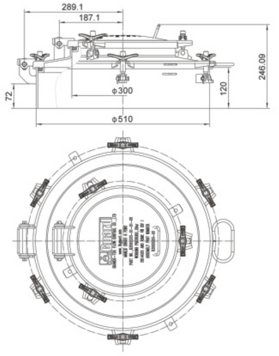 DN500 Crane Pipe Manlid Assembly (with inspection) Schermafbeelding 2023-12-28 om 11.31.13