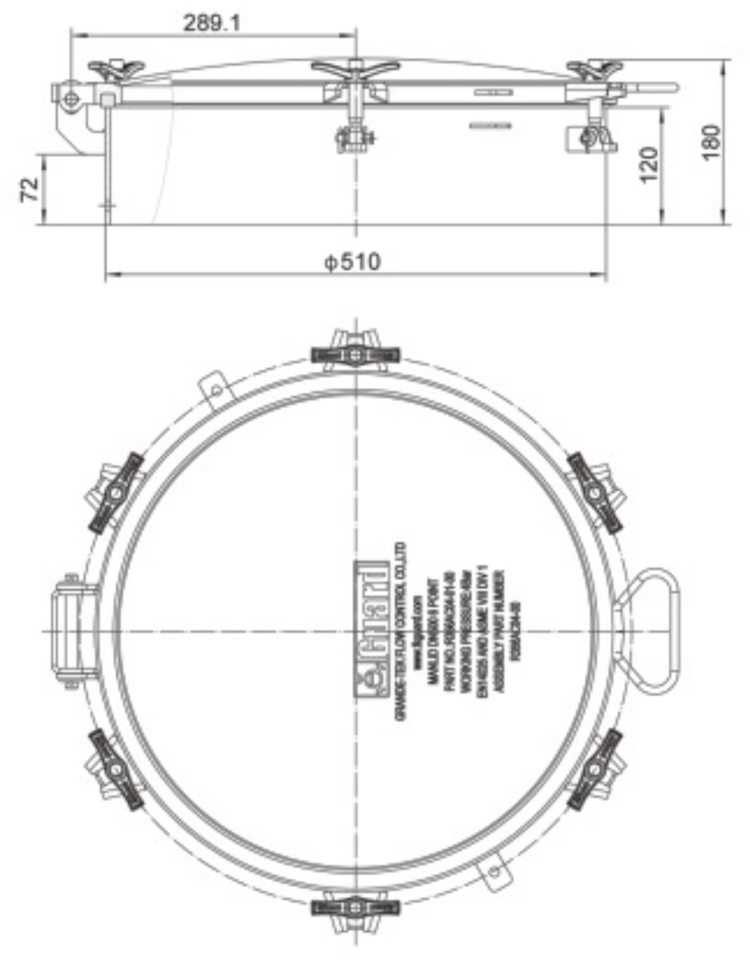 DN500 Met standaards 4Bar druk Manlidmontage — Guard Europe BV