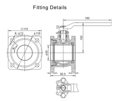 Fitting Details 2%22 Flanged Ball Valve