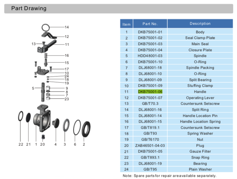 Handle for 2%22 Air Inlet Butterfly Valve