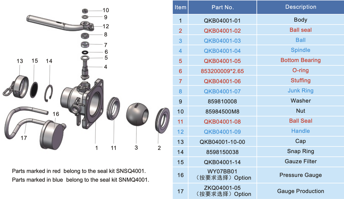 QKB04001-00 parts