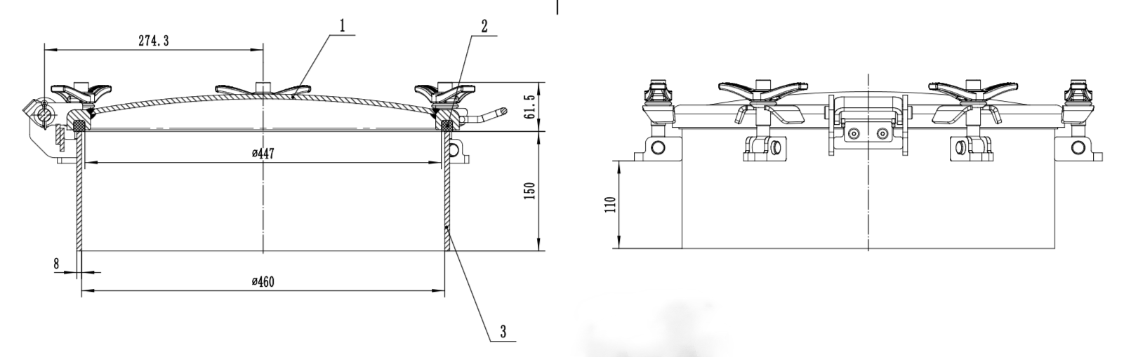 R4463F01-00 - 460MM Deep Neck Ring Manlid Assy Pic1
